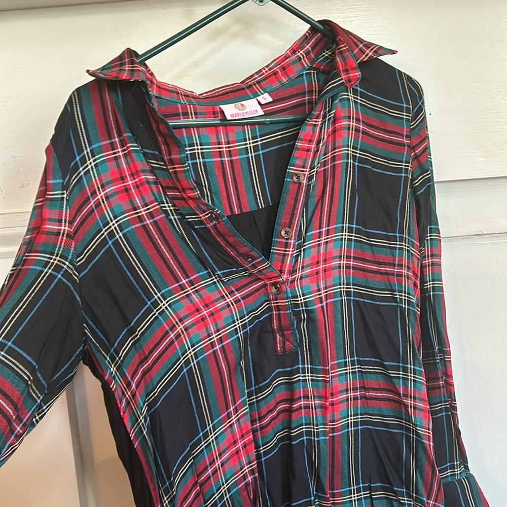 Red and green plaid shirt